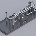 Industrial Equipment Metal Pipe System With Structural Supports Platform And Mechanical Components
