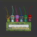 Wooden Soldiers Decorative Figures With Colorful Hats Traditional Clothing And Green Packaging Box