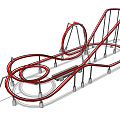 Modern roller coaster Ferris wheel 3d model