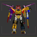 Colorful Transformers Robot Toy With Yellow Red Blue Design And Weapons