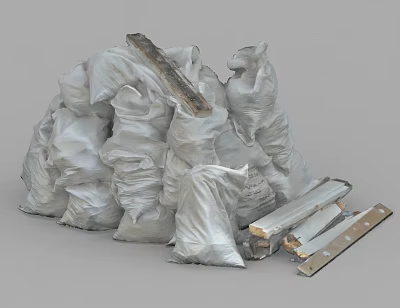 Outdoor building materials stacking 3d model