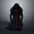 Sporty Black Car Seat With Red Stitching Design And Comfortable Backrest