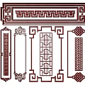 New Chinese Style Flower Lattice Window Carved Hollow Carved Window Corner Carved Gypsum Line Carved Window Pattern Carved 3d model