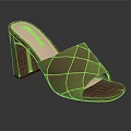 Women's Brown Quilted Block Heel Mules With Diamond Pattern And Stylish Design