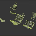 Scattered Silver Metal Blocks With Various Shapes And Sizes On Gray Background