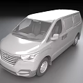 Silver Modern Utility Vehicle Exterior Design With Sliding Doors Front Grille And Spacious Cabin