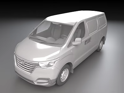 Silver Modern Utility Vehicle Exterior Design With Sliding Doors Front Grille And Spacious Cabin 3d model
