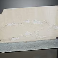 Peeling And Cracking Wall Surface With Gray Base Layer And Damaged Texture 3d model