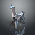 Metallic Geometric Unicorn Decorative Figurine For Modern Home Decor