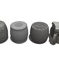 Traditional Stone Stools With Various Intricate Carved Designs And Classical Patterns 3d model
