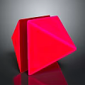 Red Wood Stone Geometric Decorative Sculpture with Three Dimensional Shape and Artistic Design
