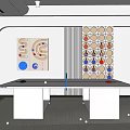 Ping Pong Table As Sports Equipment In Modern White Room With Colorful Wall Storage