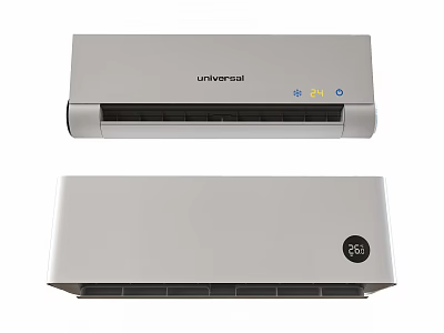 Universal Sleek Wall Mounted Air Conditioner Fan With Cooling Heating 26 Degree 3d model