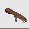 Brown Leather Long Gloves With Textured Surface And Classic Design 3d model