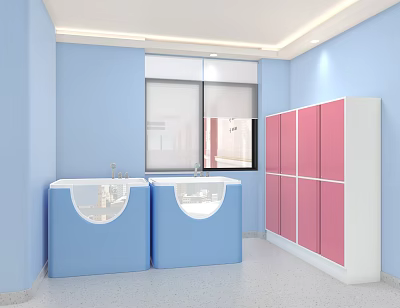 Medical Furniture Hardware Furniture Sheet Metal Furniture Baby Room Baby Washing Room 3d model