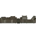 Gray Modern Sectional Sofa With Comfortable Cushions And Modular Design 3d model