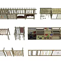 Children's Outdoor Playground Equipment With Climbing Structures And Colorful Safety Fences
