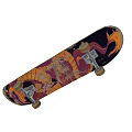 Black Sports Skateboard With Wooden Deck And Four Wheels For Outdoor Use