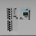 Industrial Control Panel Equipment Featuring Digital Display Multiple Knobs And Metal Panel