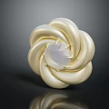 Elegant Gold Tone Spiral Petal Fashion Brooch With Clear Crystal Center