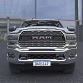 Silver Heavy Duty Pickup Truck With Double Cab Chrome Grille And Alloy Wheels