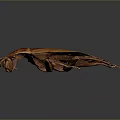 Detailed Brown Wooden Beetle Model With Realistic Body Texture And Legs