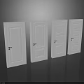 White Hinged Doors Featuring Modern Panel Designs For Interior Decoration Projects 3d model
