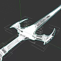 Intricate Mythical Sword With Decorative Guard And Ornate Metal Carvings