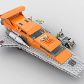 LEGO toy blocks futuristic sci-fi spaceship transport 3d model