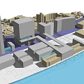 Urban Architectural Model Featuring Tall And Low Rise Buildings Layout Design