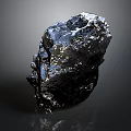 Natural Black Stone With Shiny Polished Surface And Raw Textured Edges