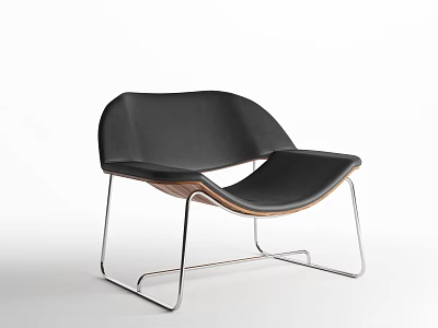 Modern Black Leather Office Chair With Sleek Metal Frame And Comfortable Design 3d model