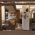 Modern Logo Coffee Shop Exterior With Brown Awning Outdoor Seating And Plants