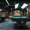 Modern Billiard Room Interior Design With Pool Table Lighting Seating And Plants