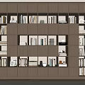 Bookcase Decorative Cabinet Bookcase Book Combination Bookshelf Ornaments Decorative Ornaments Open Solid Wood Bookcase 3d model