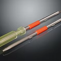 Professional Hardware Screwdrivers with Orange Handles Transparent Parts and Metal Shafts
