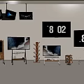 Multiple Modern TVs Showcased On Stands And Wall Mounts In Home Setup 3d model
