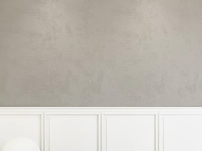 Gray Textured Wall With White Wainscoting Components And Rectangular Panels 3d model