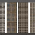 Contemporary Wooden Wall Panels With Grid Slotted And Perforated Design Patterns 3d model