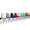 Colorful Single Chairs With Modern Design And Metallic Legs In Various Hues