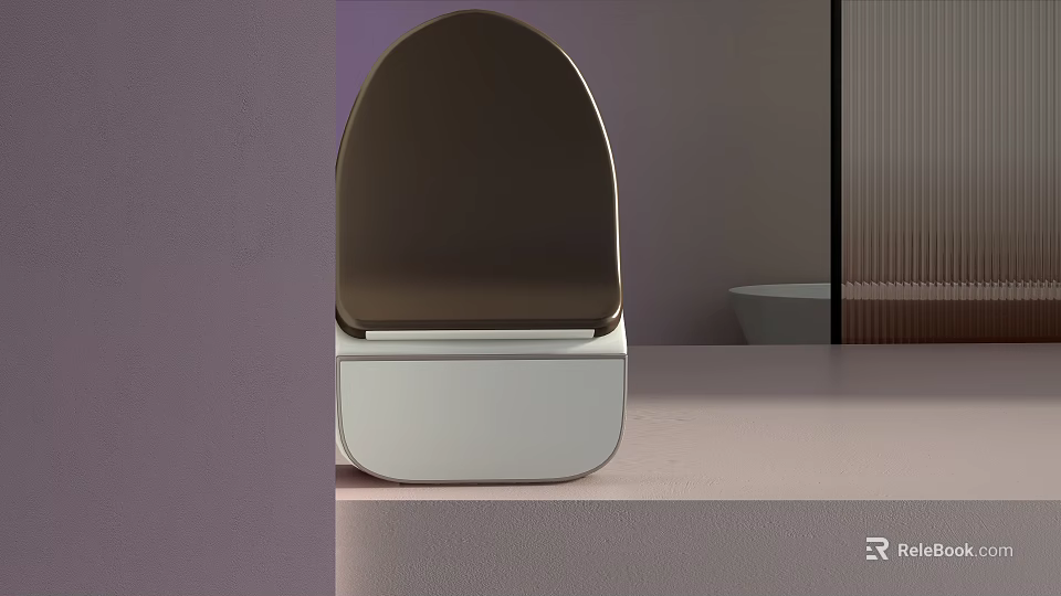 Modern Bathroom Accessories With Brown And Silver Finish On Vanity Top 3d model 
