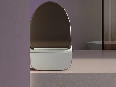 Modern Bathroom Accessories With Brown And Silver Finish On Vanity Top 3d model