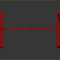Red Two Post Car Lift With Parallel Platforms And Support Structures 3d model