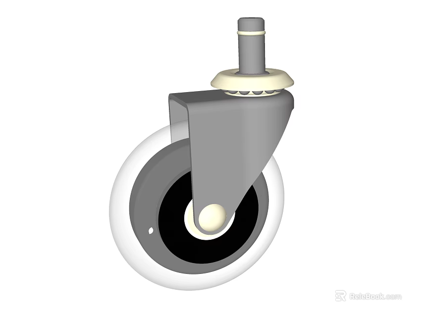 Industrial Equipment Swivel Caster Wheel with Brake and Rubber Tread for Heavy Duty Use 3d model 