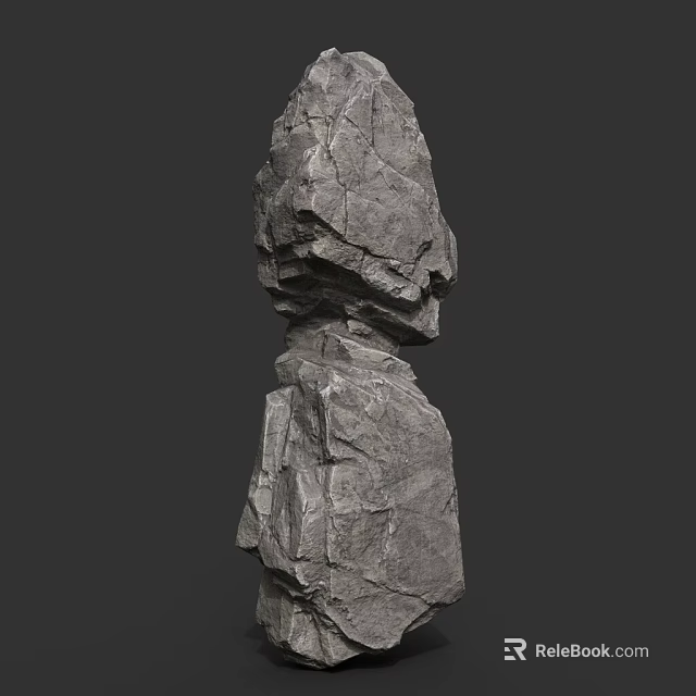 Indoor Decorative Stone and Wood Stacked Structure with Natural Rough Texture and Layers 3d model 
