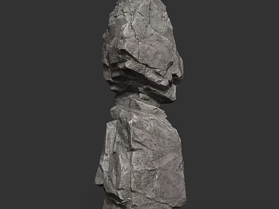 Indoor Decorative Stone and Wood Stacked Structure with Natural Rough Texture and Layers 3d model