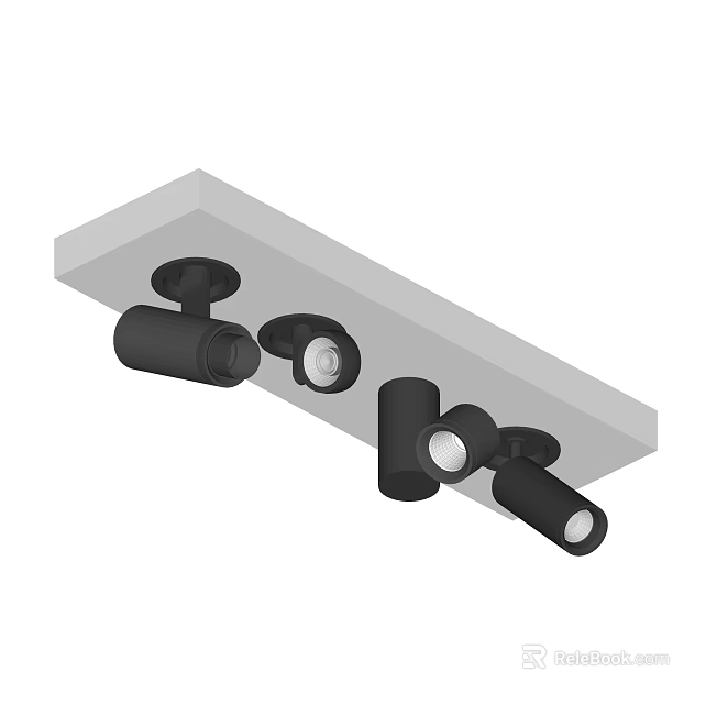 Modern Black Downlights And Spotlights For Ceiling Interior Lighting Design 3d model