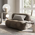 Modern Living Room Interior Design With Textured Gray Wall Sofa Coffee Table And Patterned Rug 3d model