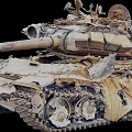 Old Battle Worn Tank With Rusty Cannon Tracks Turret And Damaged Armor Plates