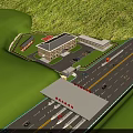 Modern Expressway Toll Station Road Facilities With Complete Supporting Office Buildings And Smooth Traffic Lanes
